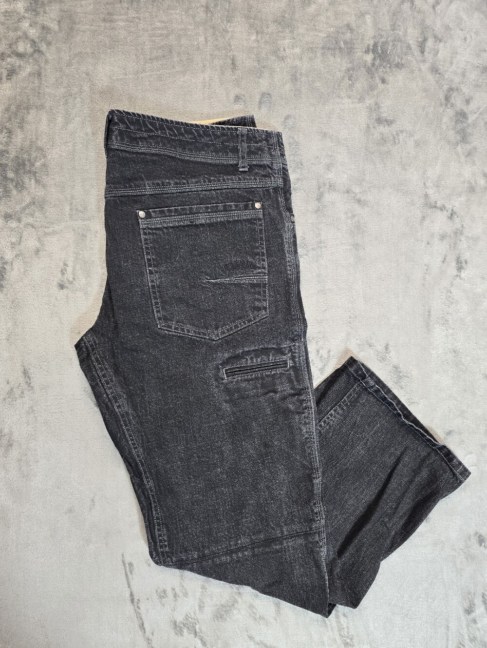 Kuhl Riot Vintage Patina Dye Jeans Size 36x30 Black Articulated Hiking Outdoor